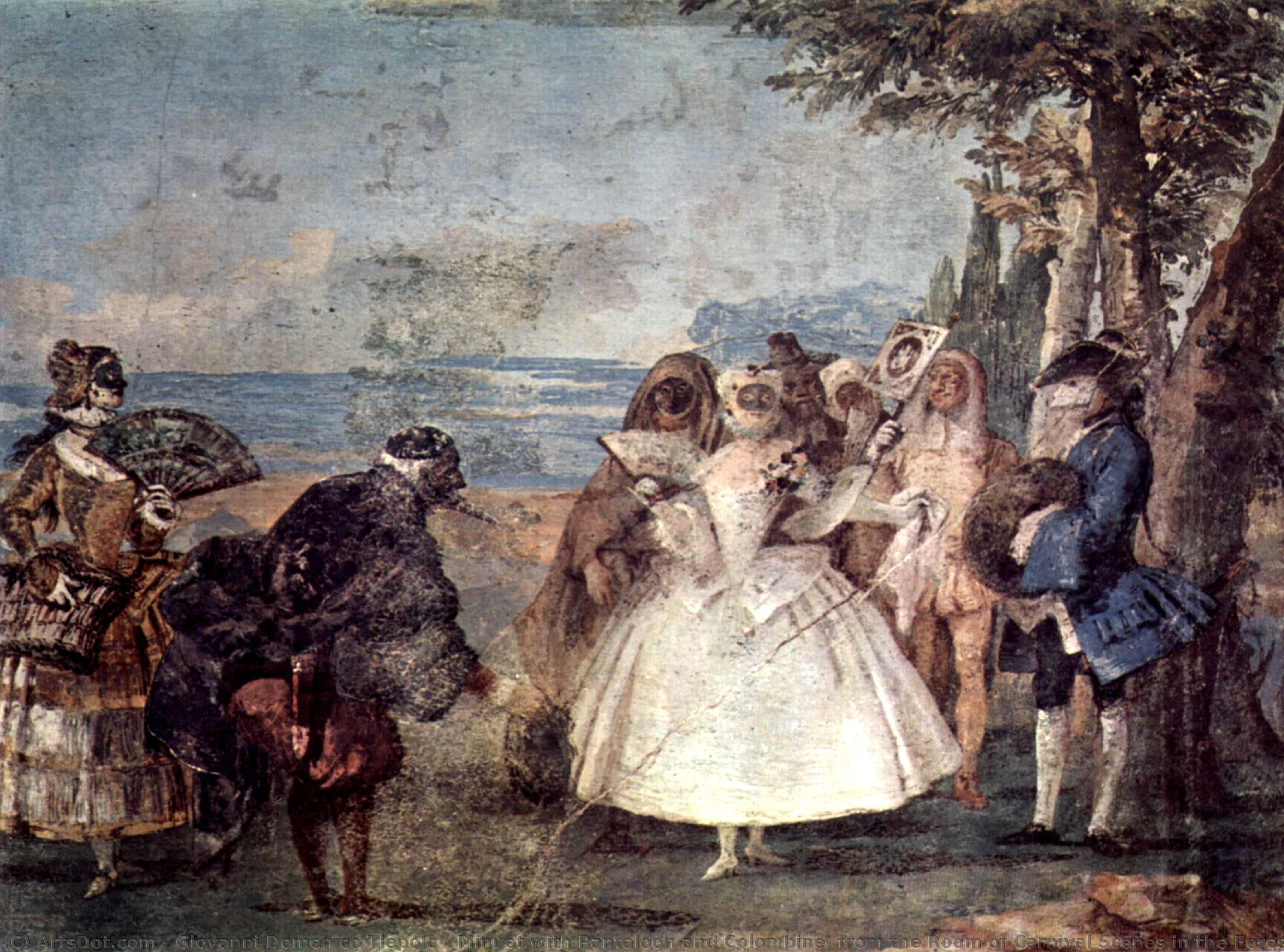 Minuet With Pantaloon And Colombine, From The Room Of Carnival Scenes In The Foresteria — Giovanni Domenico Tiepolo