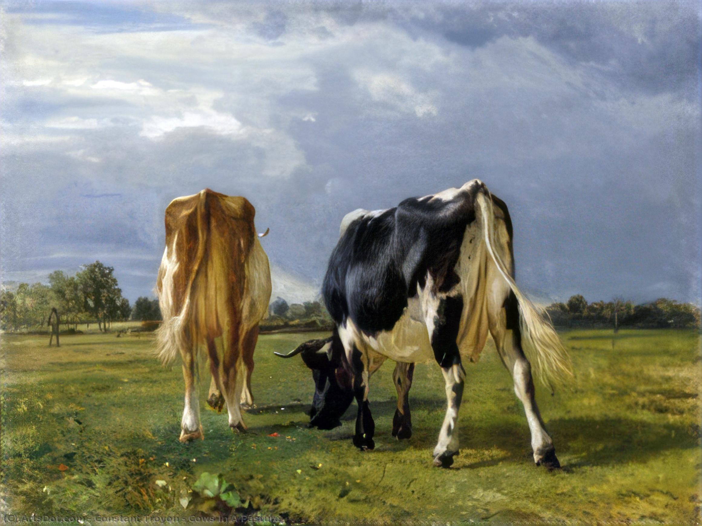 Cows In A Pasture — Констан Троајон