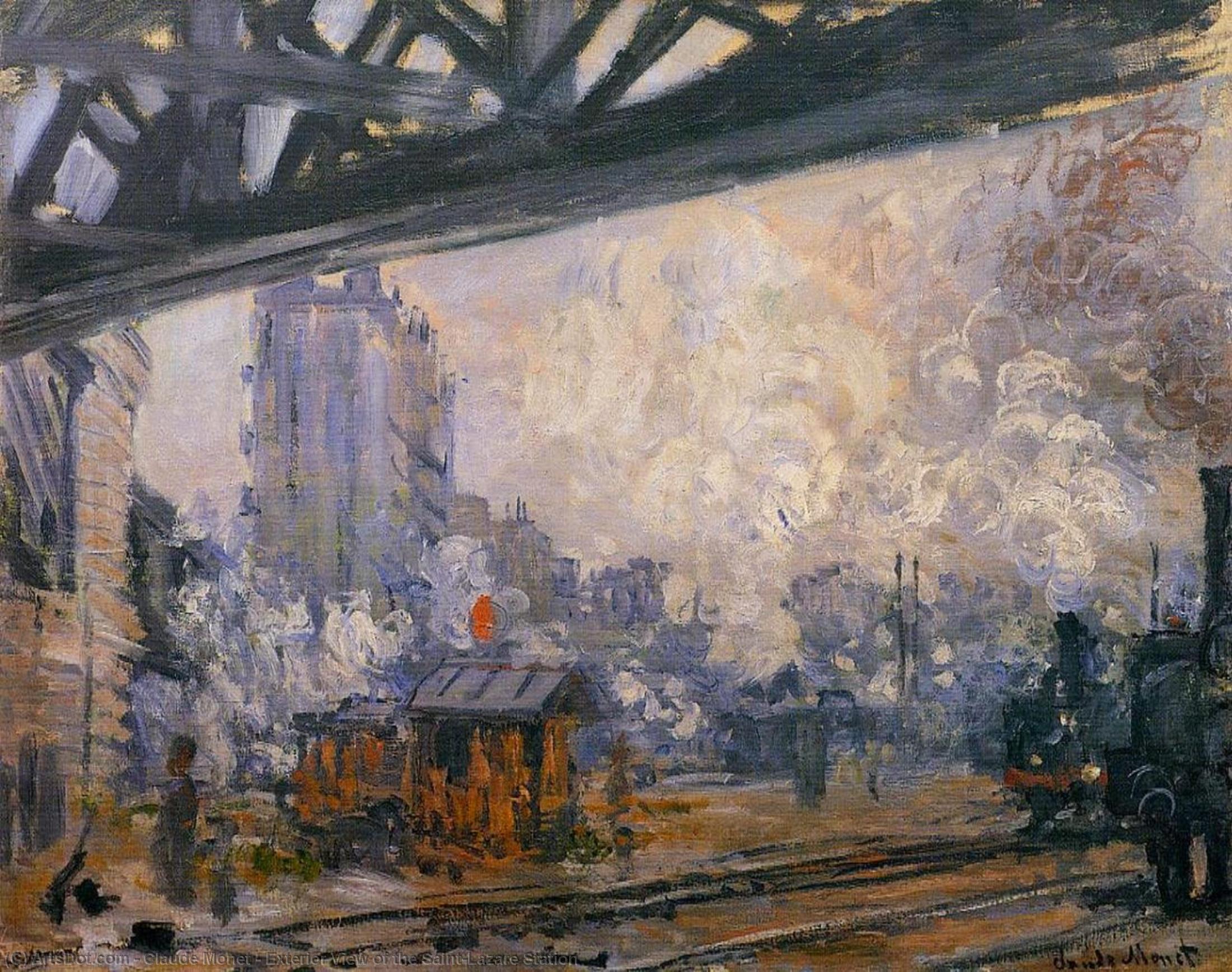 Außenansicht Des Bahnhofs Saint-lazare — Claude Monet