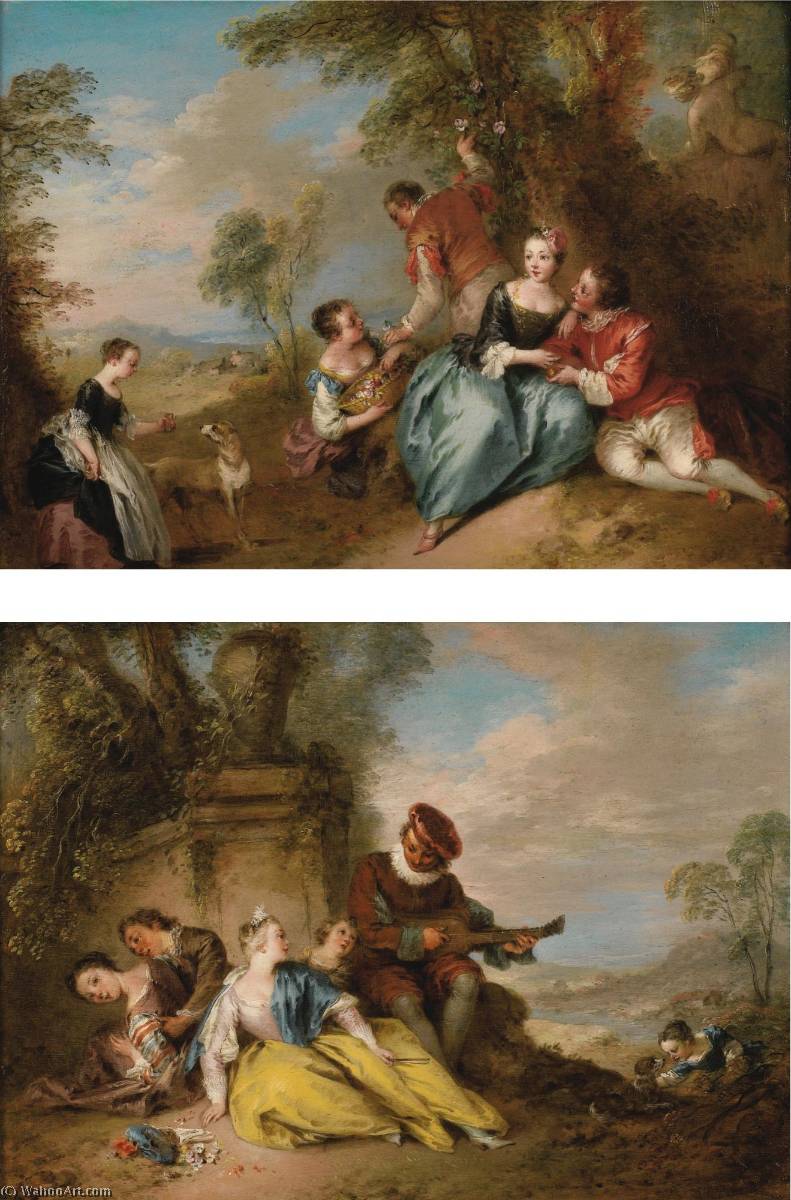 La Cueillette Des Roses Le Musicien — Jean-baptiste Pater