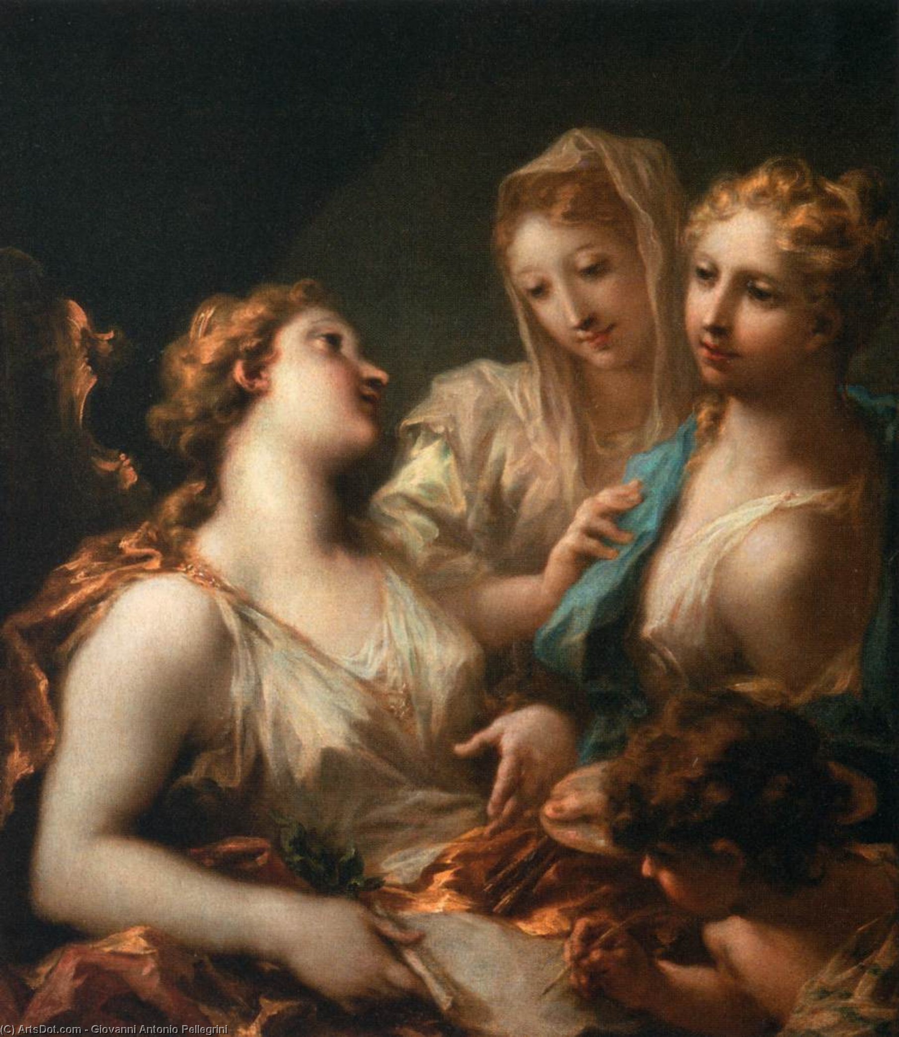 Painting And Drawing Instructing Love — Giovanni Antonio Pellegrini