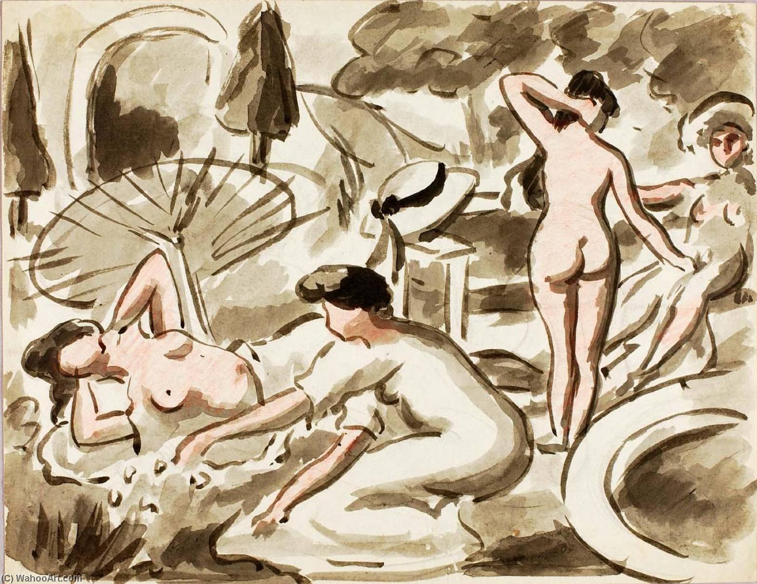 Group Of Nude And Semi Nude Women — Carl Newman
