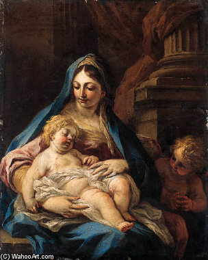 The Madonna And Child With An Angel — Giacinto Brandi