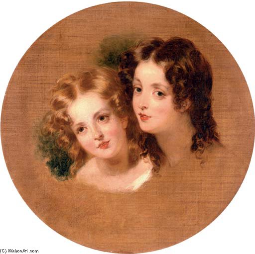 A Study Of The Heads Of Two Children — George Henry Harlow