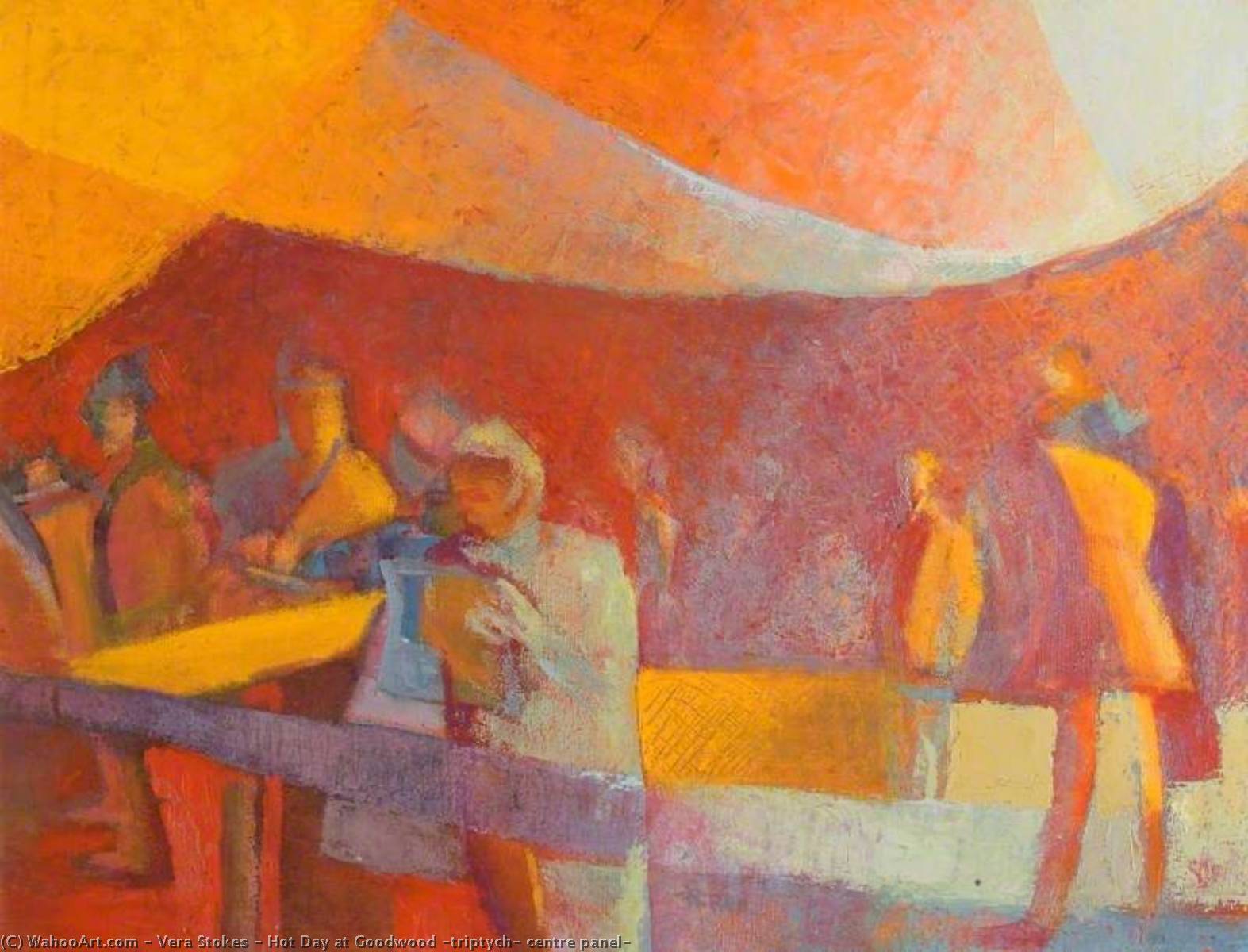 Hot Day At Goodwood (triptych, Centre Panel) — Vera Stokes