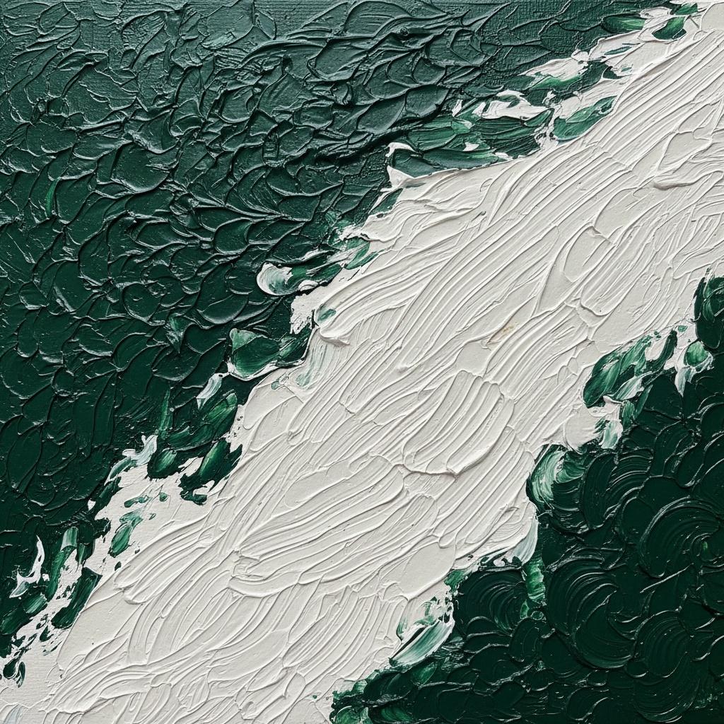 Cresta Monolítica De Sombras Esmeralda E Impasto De Alabastro Esculpido — David Moreau