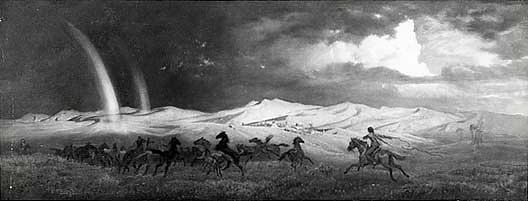 Prairie Bluffs At Julesburg, South Platte, Storm At Sunset, (painting) — Emanuel Gottlieb Leutze