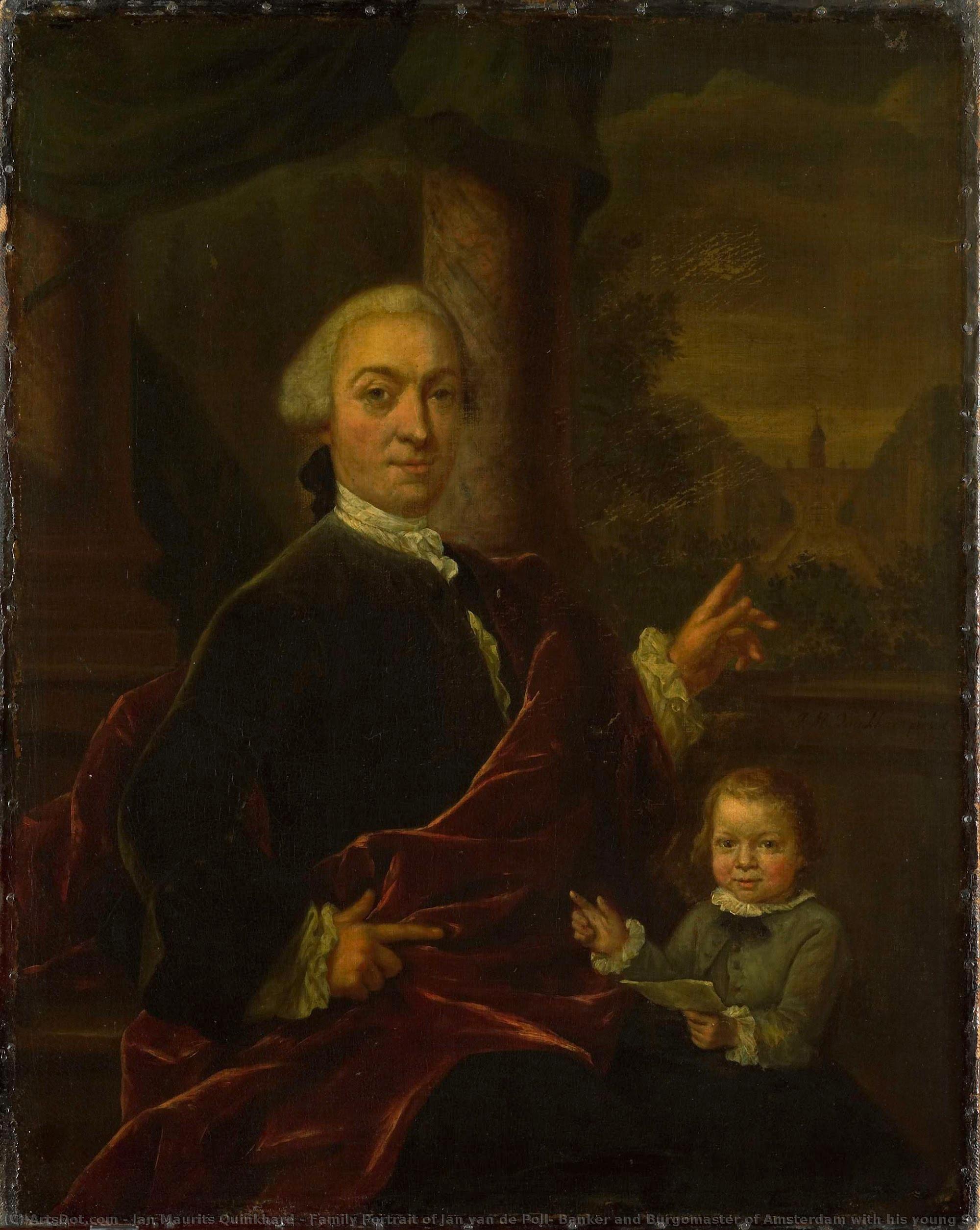 Family Portrait Of Jan Van De Poll, Banker And Burgomaster Of Amsterdam With His Young Son Harman, Jan Maurits Quinkhard, 1755 — Jan Maurits Quinkhard