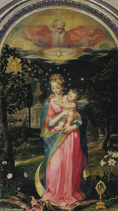 Immacolata Concezione Con Gesu E Dio Padre — Francesco Vanni