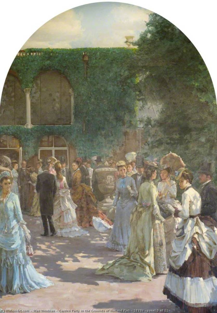 Garden Party In The Grounds Of Holland Park, 1870s (panel 9 Of 11) — Mao Wenbiao