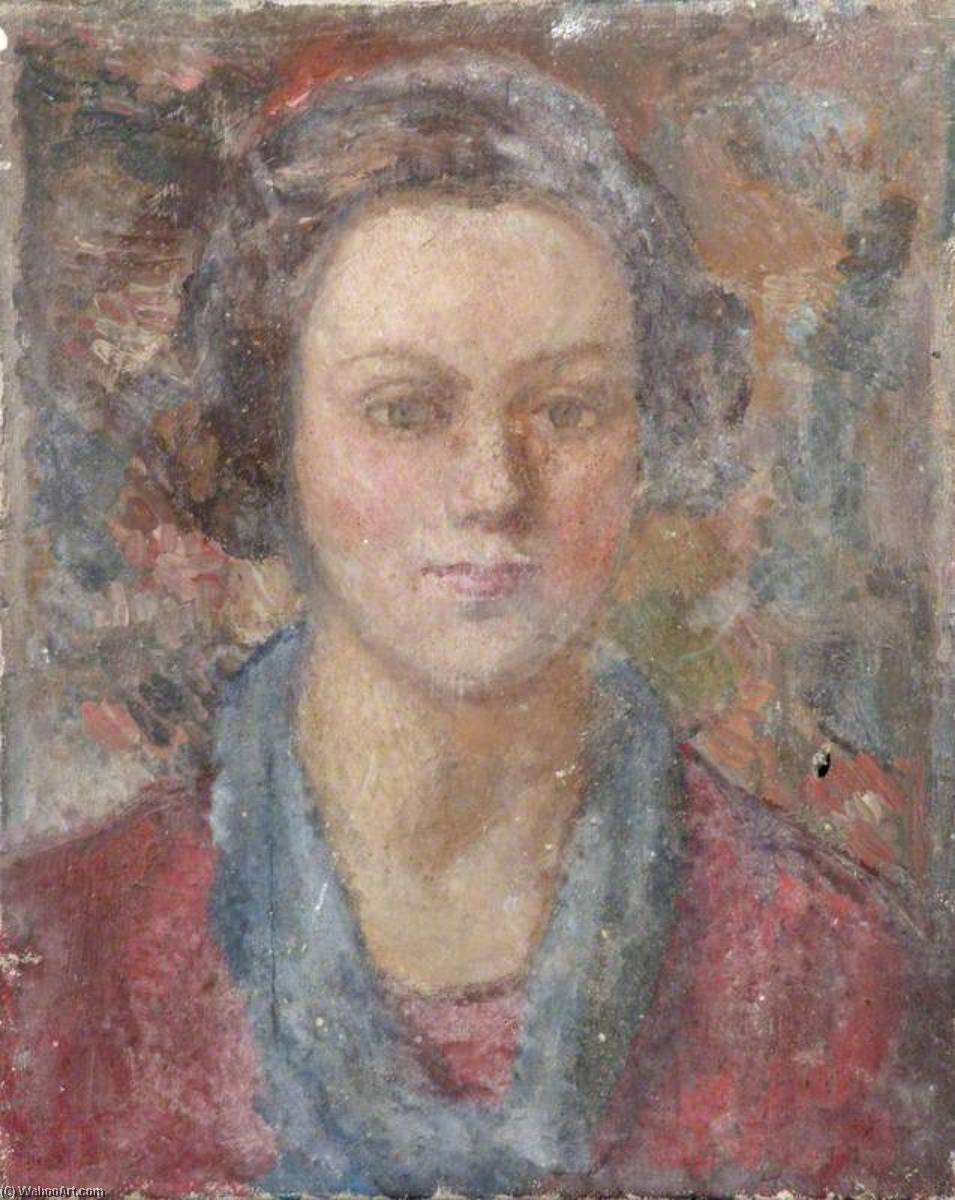 Bust Study Of A Young Unknown Woman, Full Face — Evelyn Alice Clutton Brock