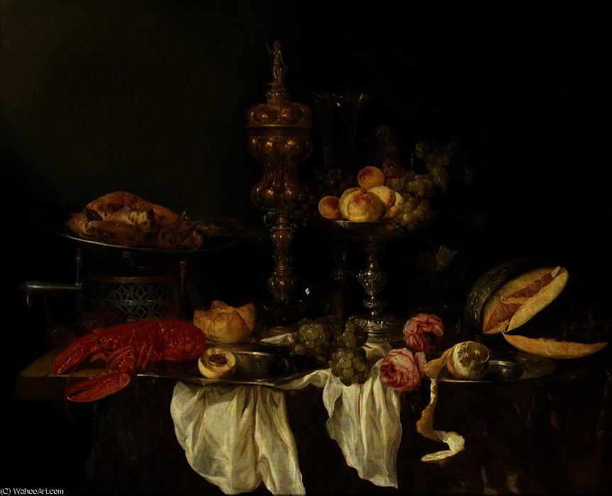Still Life With A Lobster And Turkey — Abraham Hendricksz. Van Beyeren