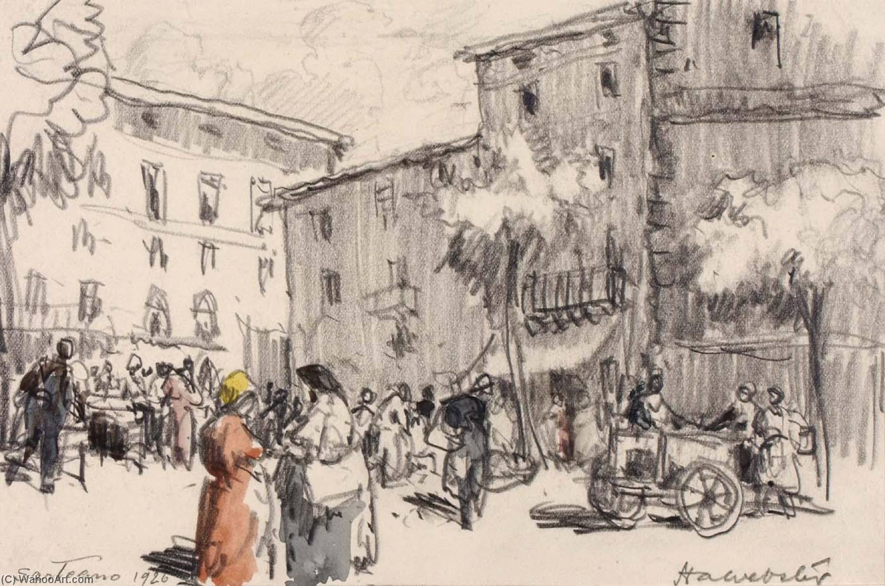 Sarteano, Market Day — Herman Armour Webster