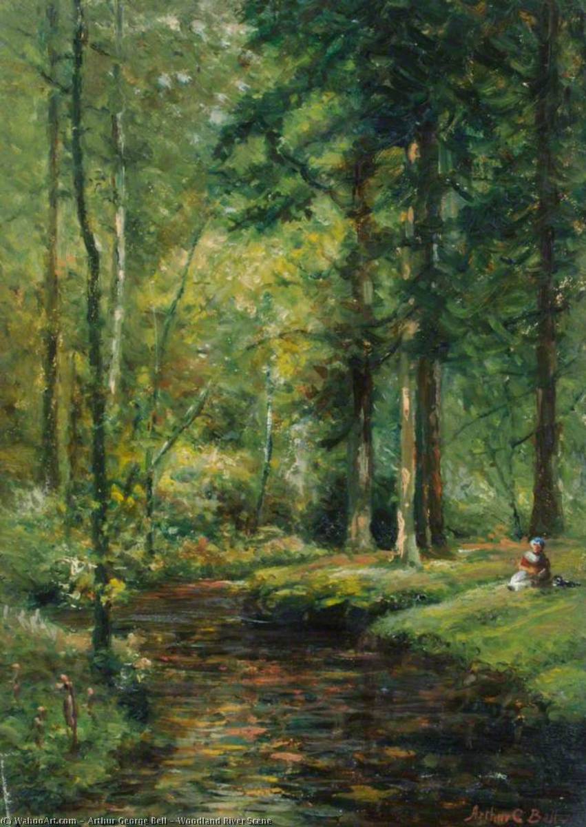 Woodland River Scene — Arthur George Bell