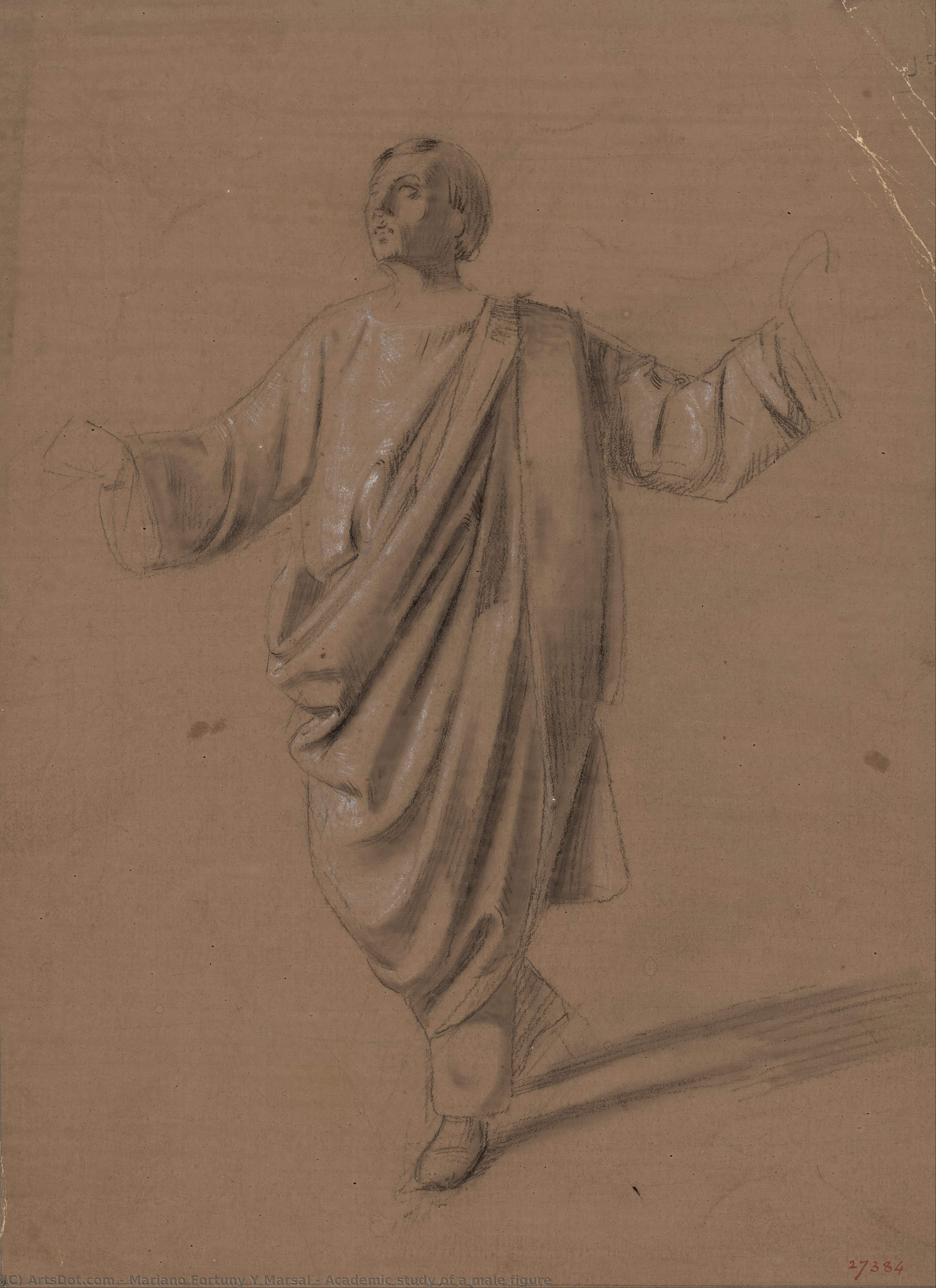 Academic Study Of A Male Figure — Mariano Fortuny Y Marsal