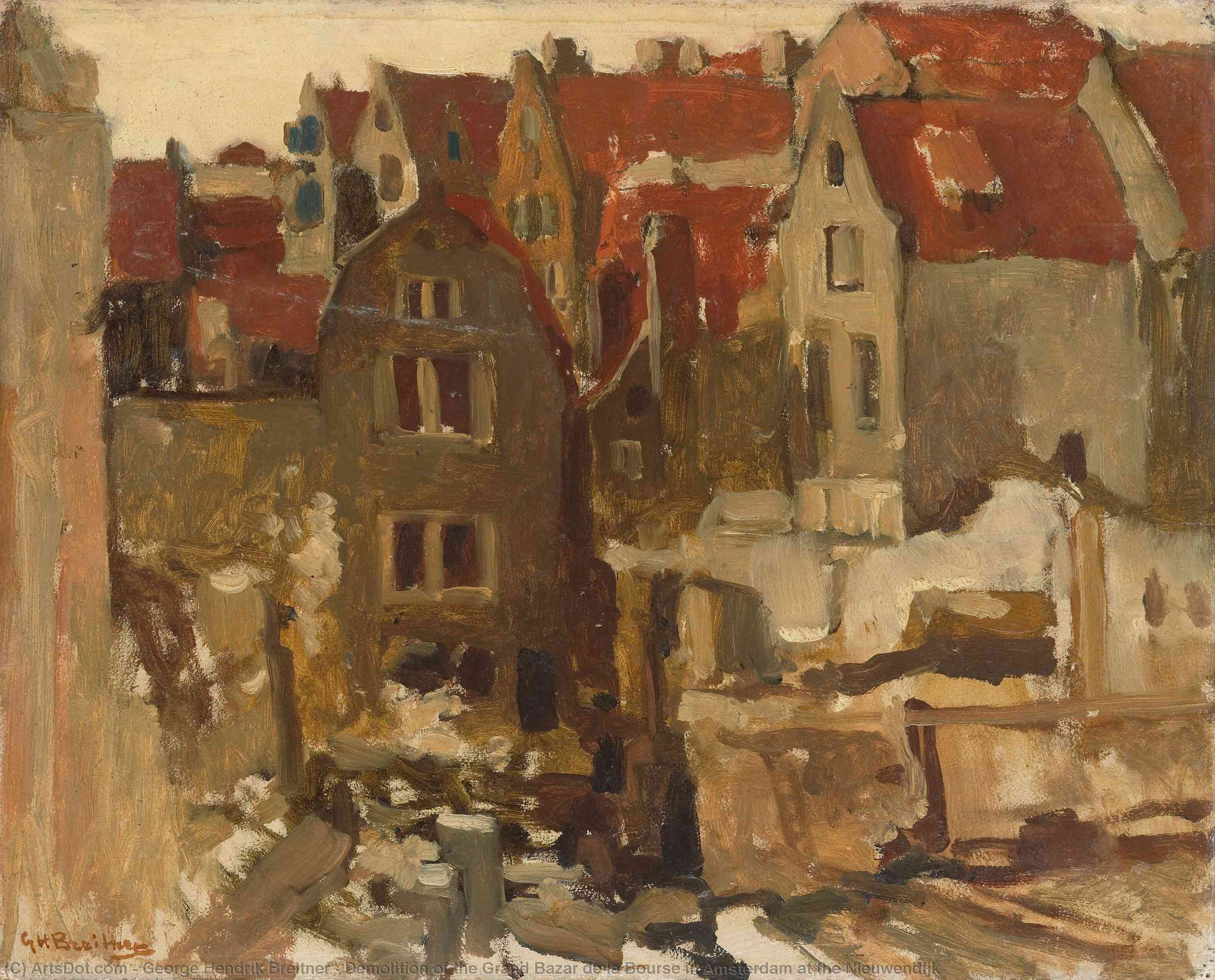 Demolition Of The Grand Bazar De La Bourse In Amsterdam At The Nieuwendijk — George Heidrik Breitner