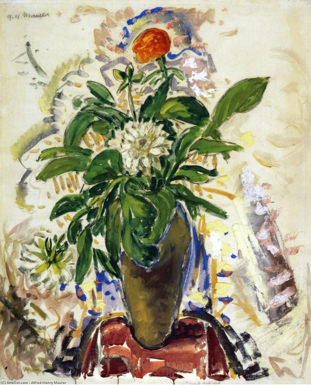 Still Life With Orange Carnation — Alfred Henry Maurer