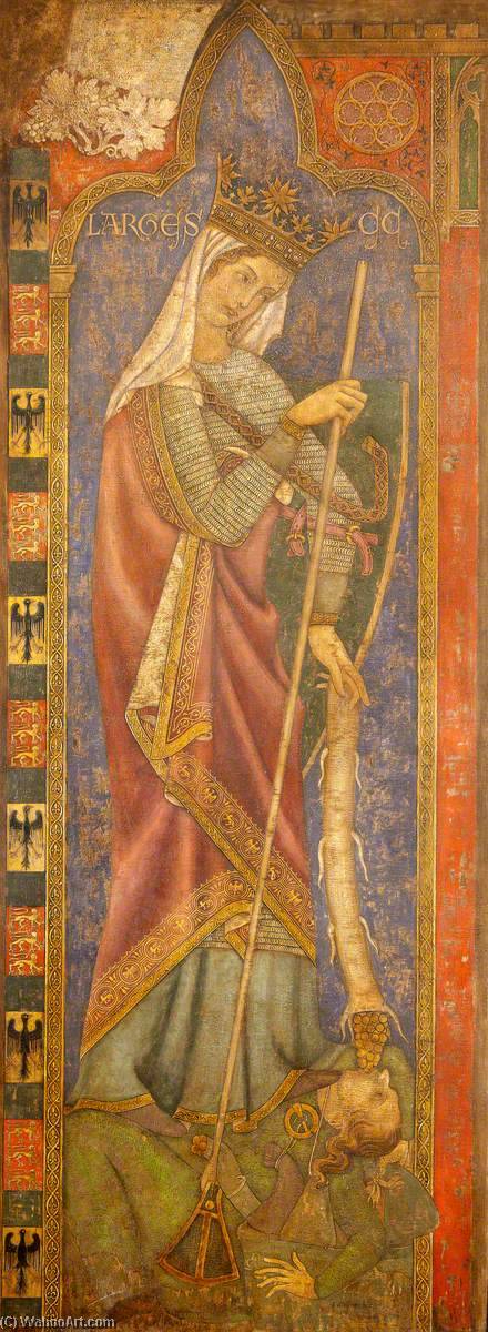 Reconstruction Of Medieval Mural Painting, Virtue And Vice Triumph Of Largesce Over Covoitise — Ernest William Tristram