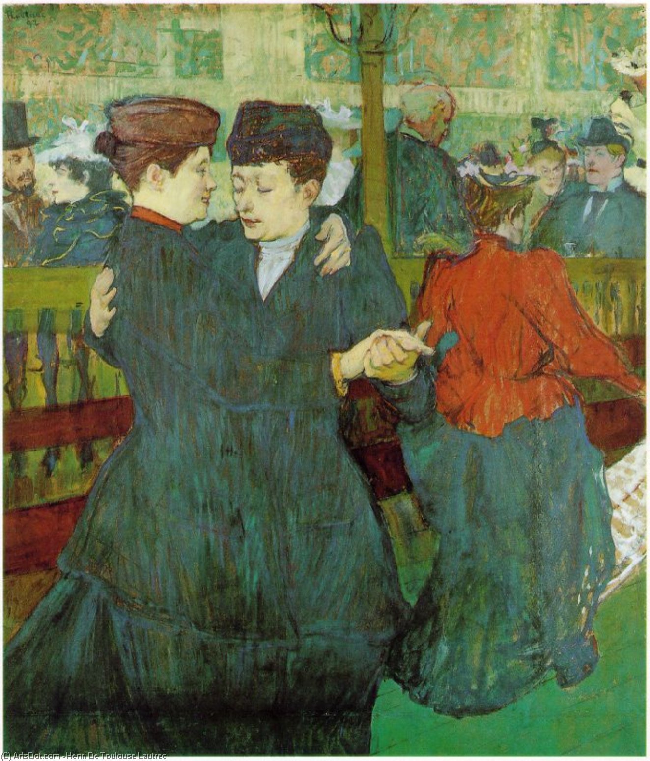 At The Moulin Rouge_ Two Women Waltzing, - (18) — Henri De Toulouse-lautrec