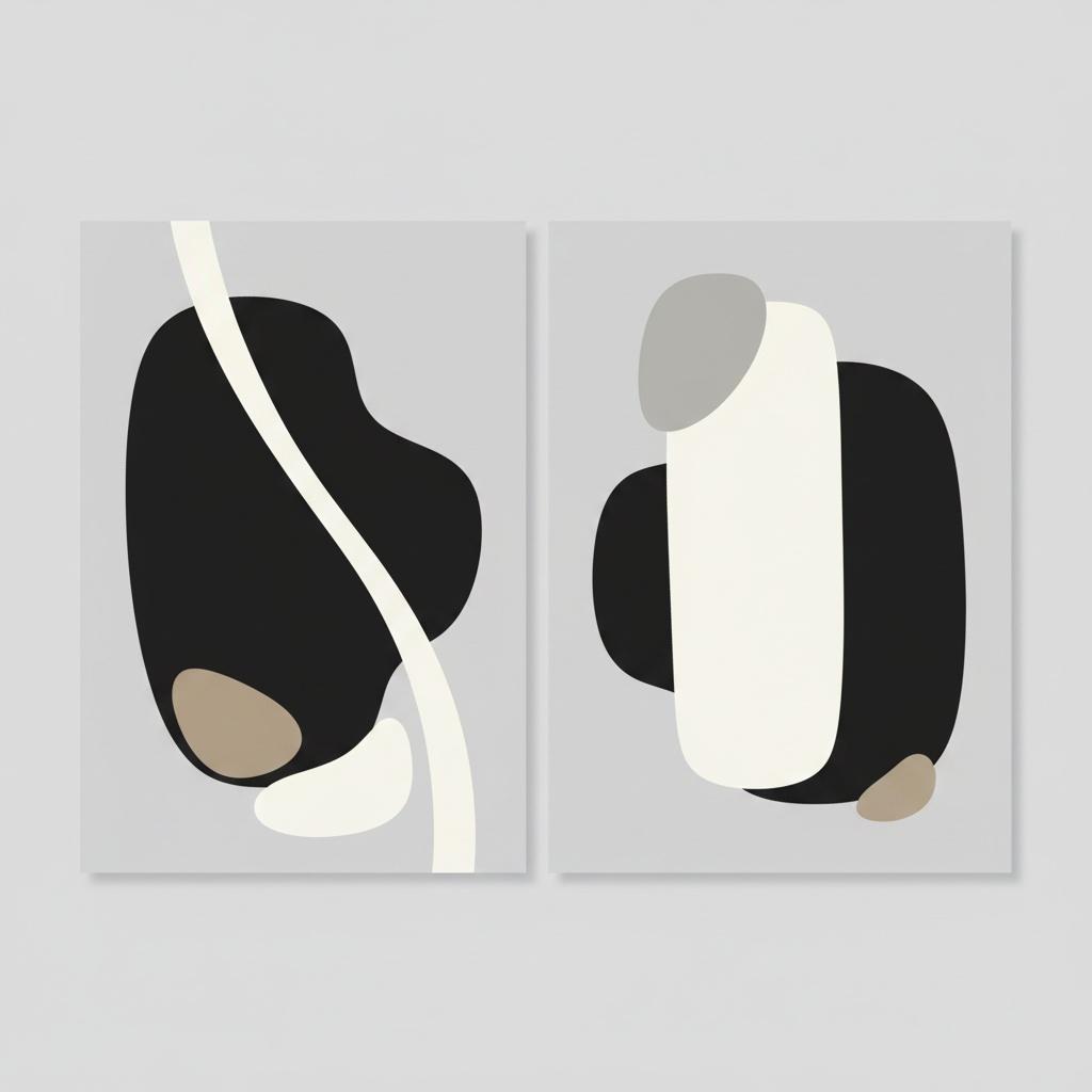 Ätherisches Fließen: Ein Monochromes Diptychon Aus Friedlicher Organischer Bewegung Und Minimalistischer Harmonie — Laurent Fabre