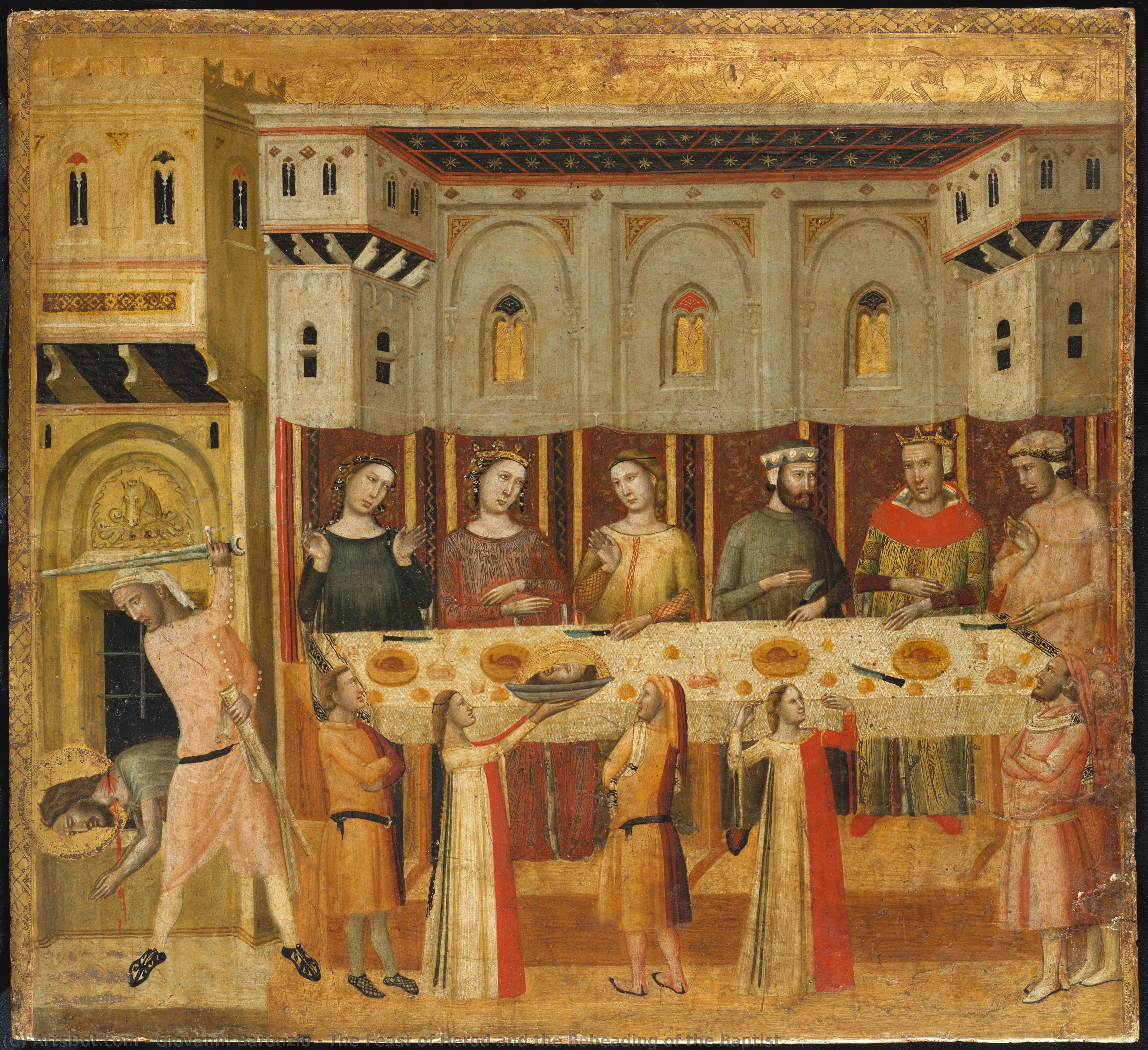 El Banquete De Herodes Y La Decapitación Del Bautista — Giovanni Baronzio