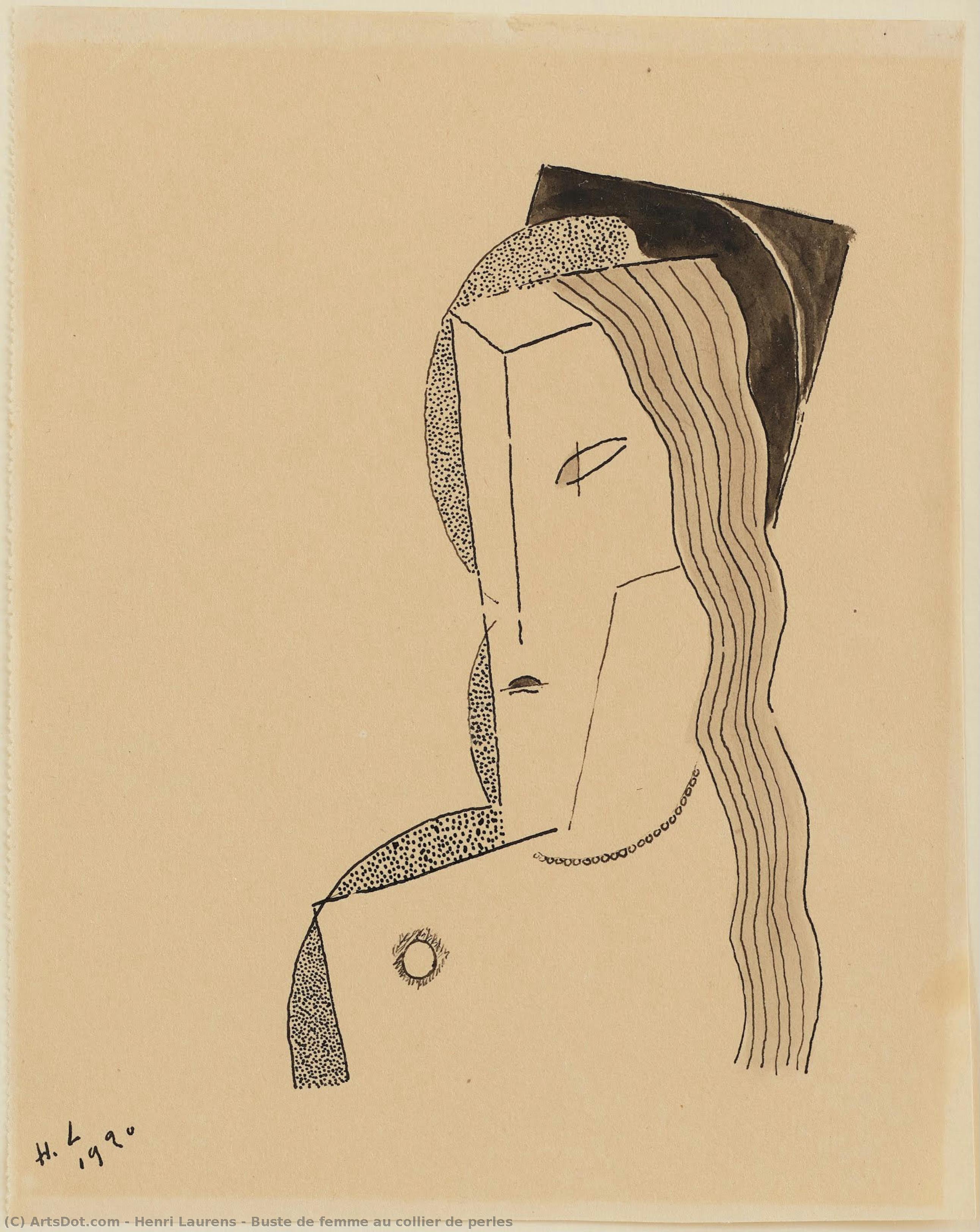 Buste De Femme Au Collier De Perles — Henri Laurens
