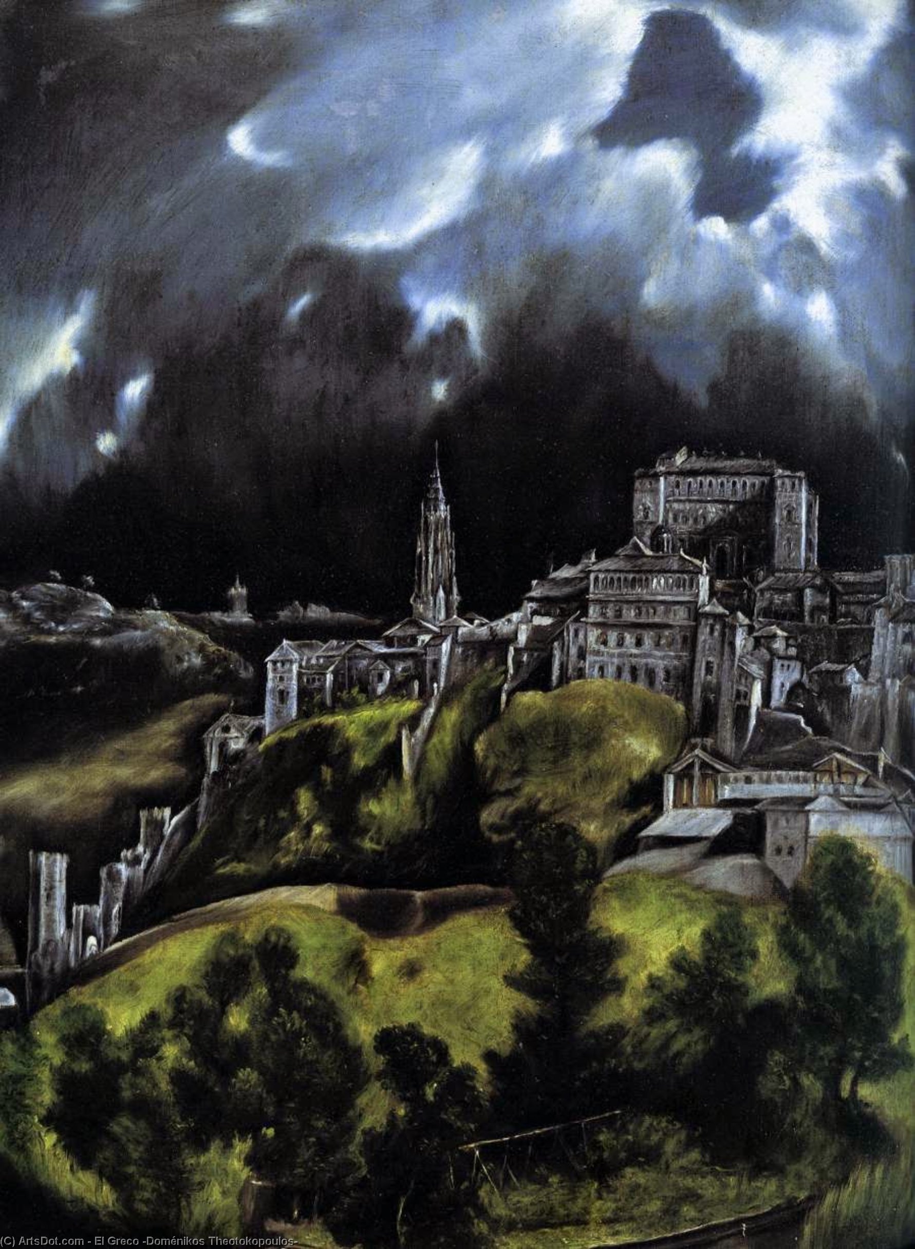 A View Of Toledo (detail) — El Greco