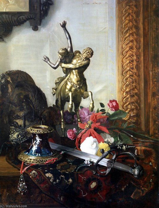 Still Life With A Bronze Statue — Blaise Alexandre Desgoffe