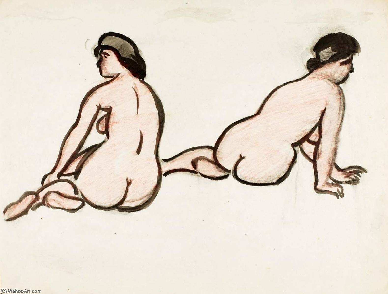 Group Of Two Female Nudes — Carl Newman
