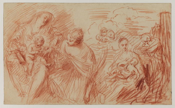 Sheet Of Studies After Old Masters — Jean-antoine Watteau
