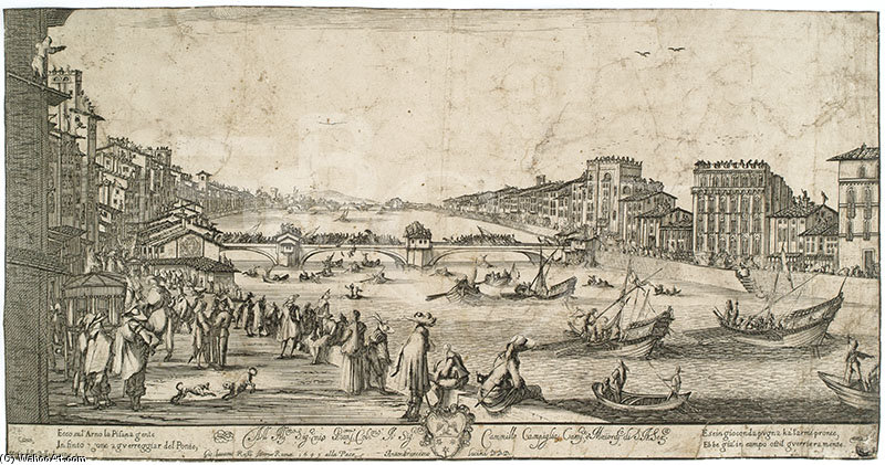 View Of Pisa During The Bridge Game — Stefano Della Bella