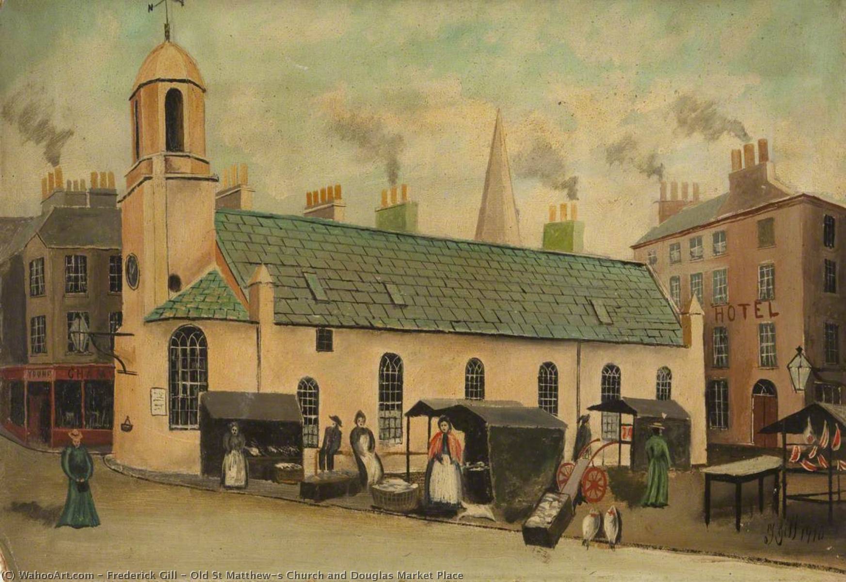 Old St Matthew's Church And Douglas Market Place — Frederick Gill