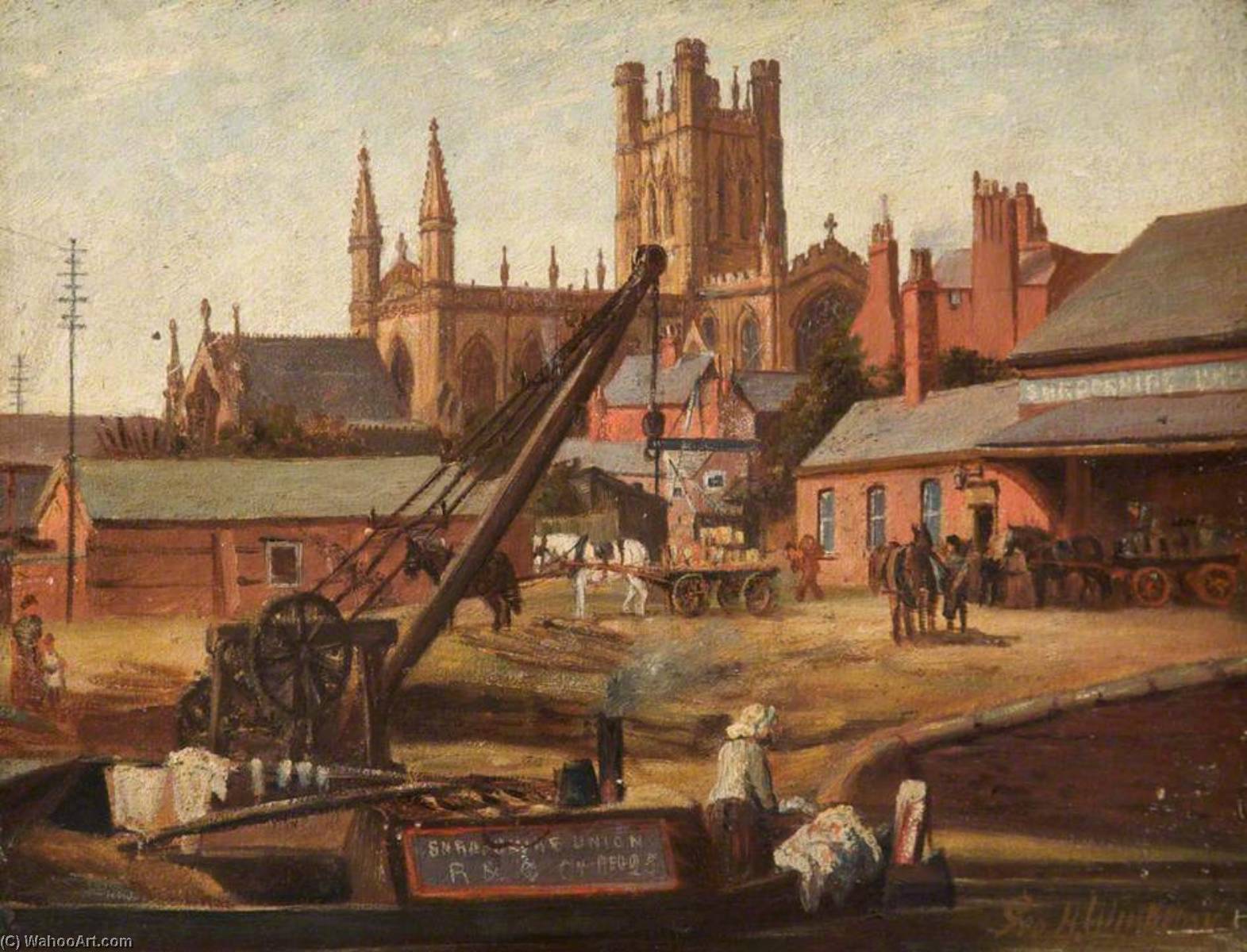 Chester Cathedral From The Shropshire Union Canal — George Henry Wimpenny