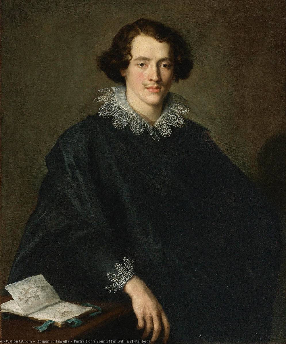 Portrait Of A Young Man With A Sketchbook — Domenico Fiasella
