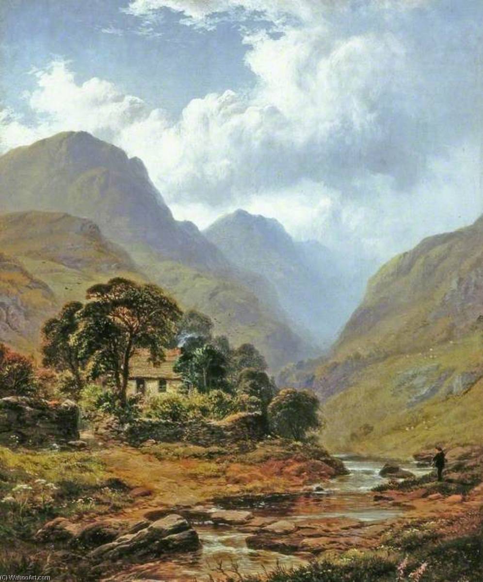 Mountainous Landscape And Stream, Keswick — George Blackie Sticks
