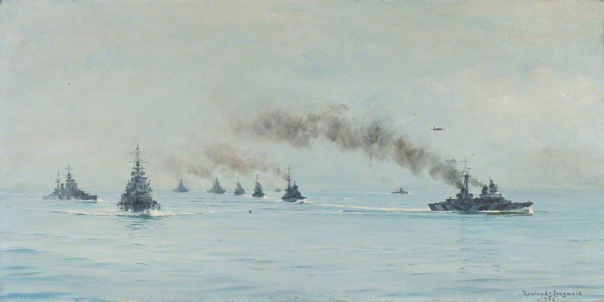 The Surrendered Italian Fleet With Hms 'king George V' And 'howe', 1943 — Rowland Langmaid