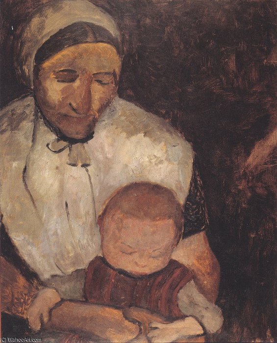 Seated Peasant Woman With Child On Her Lap — Paula Modersohn-becker