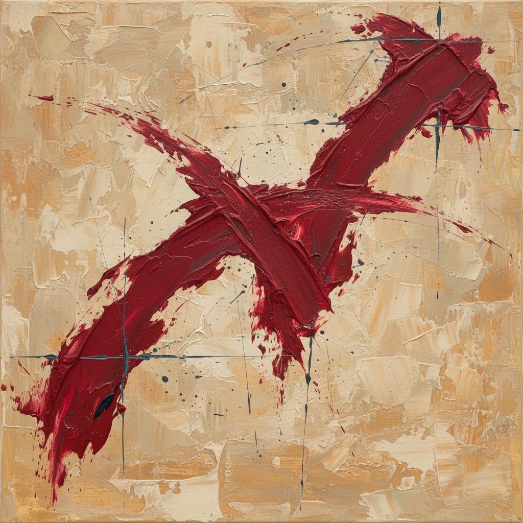 Crimson Resonance: A Monumental Study In Visceral Texture And Gestural Tension — Laurent Fabre
