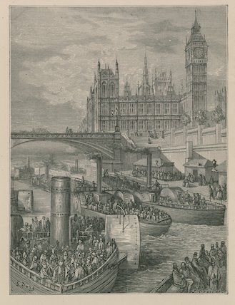 Westminster Stairs - Steamers Leaving — Paul Gustave Doré