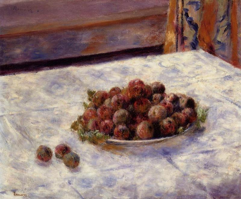 Una Bandeja De Ciruelos — Pierre-auguste Renoir