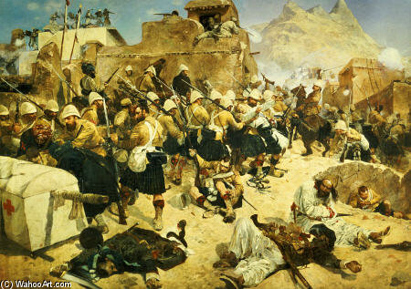 Gurkhas Storming Gaudi Mullah Sahibhad, Candahar — Richard Caton Woodville