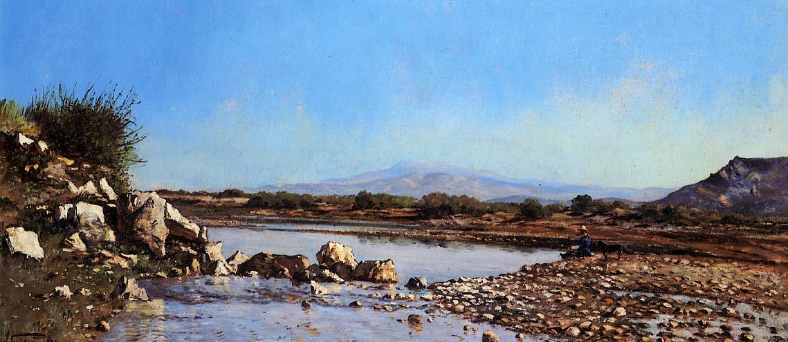 The Painter And His Dog On The Banks Of The Durance — Paul Camille Guigou