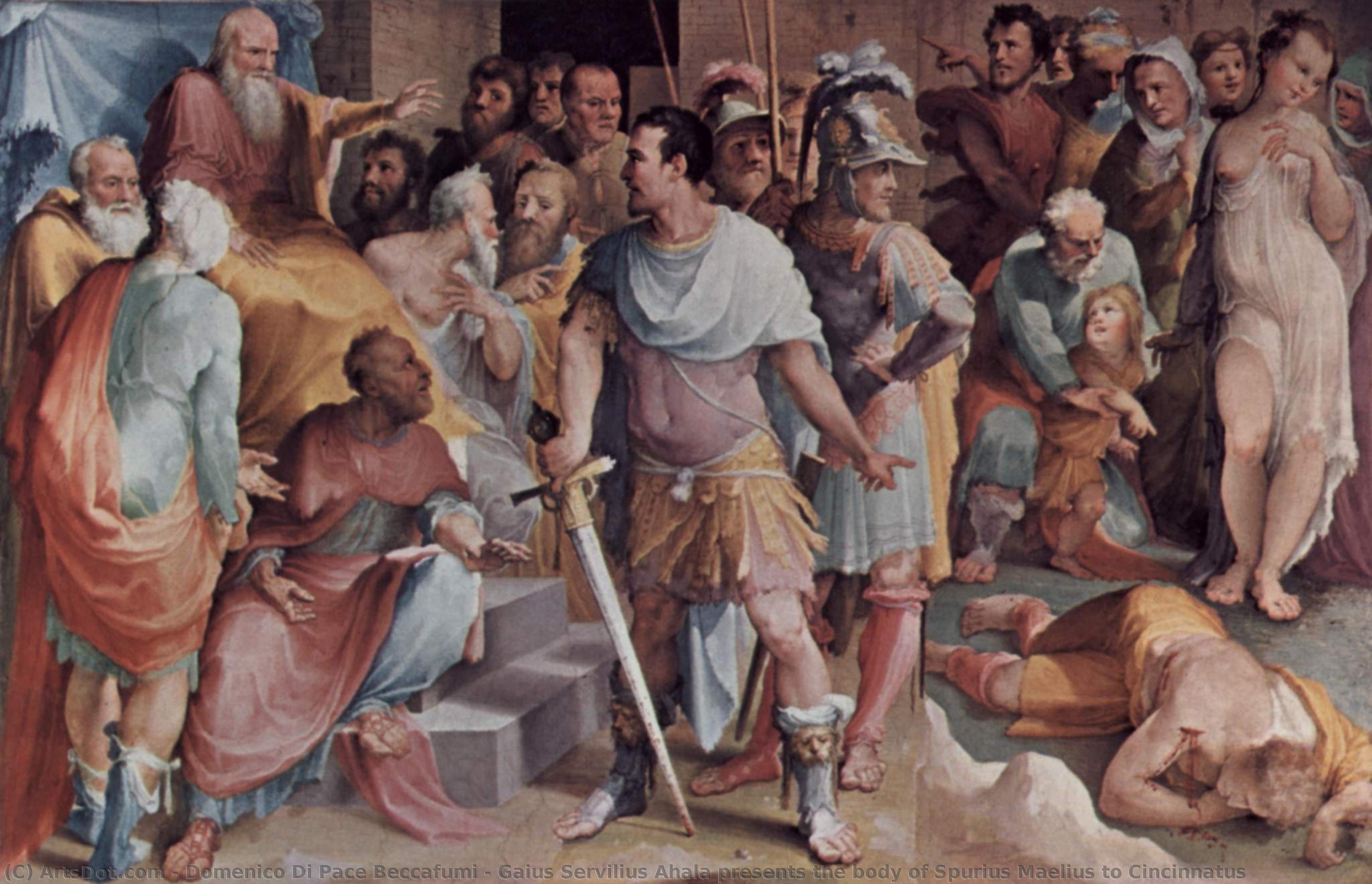 Gaius Servilius Ahala Presents The Body Of Spurius Maelius To Cincinnatus — Domenico Di Pace Beccafumi