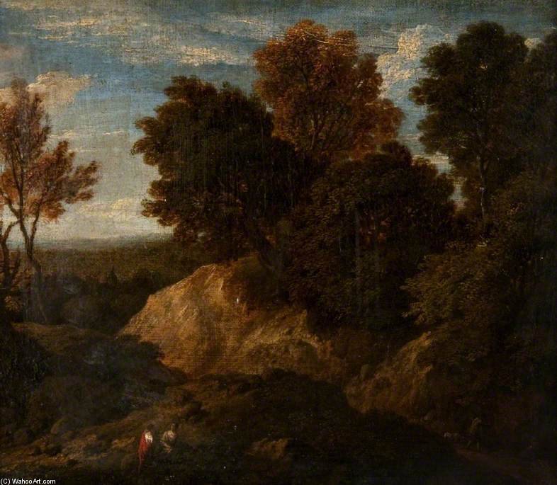 Wooded Landscape With Figures — Cornelis Huysmans