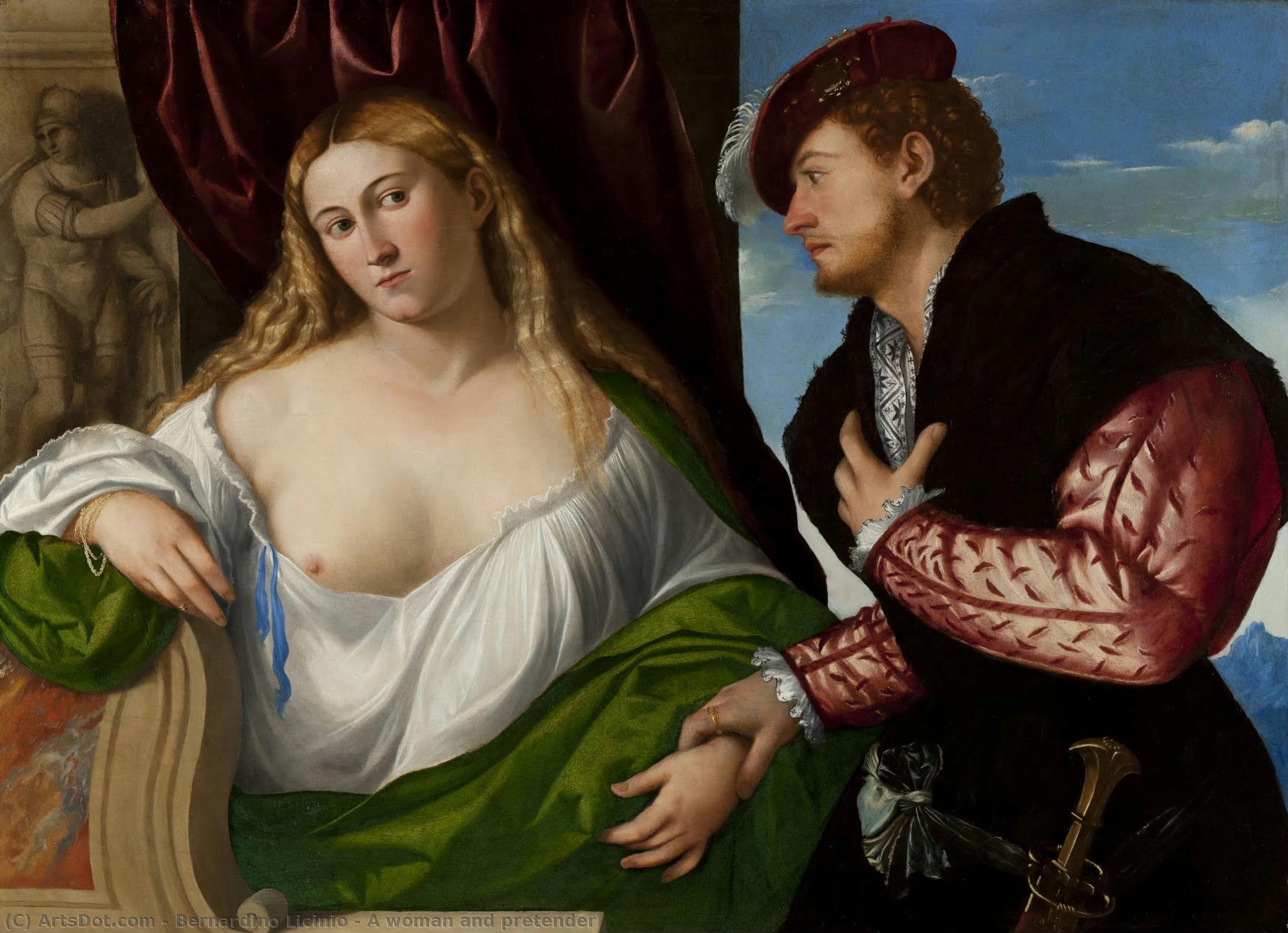 A Woman And Pretender — Bernardino Licinio