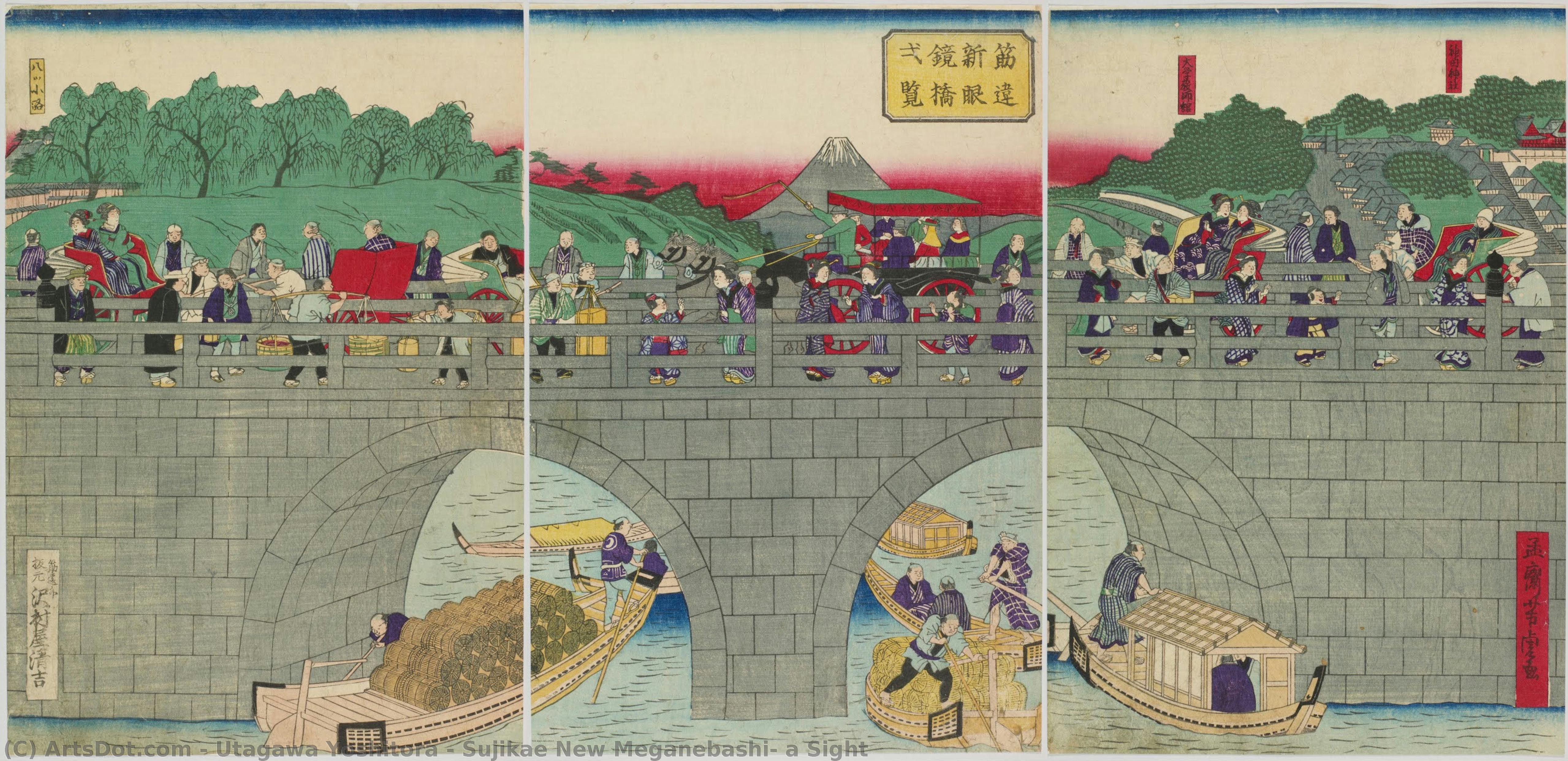 Sujikae New Meganebashi, A Sight — Utagawa Yoshitora