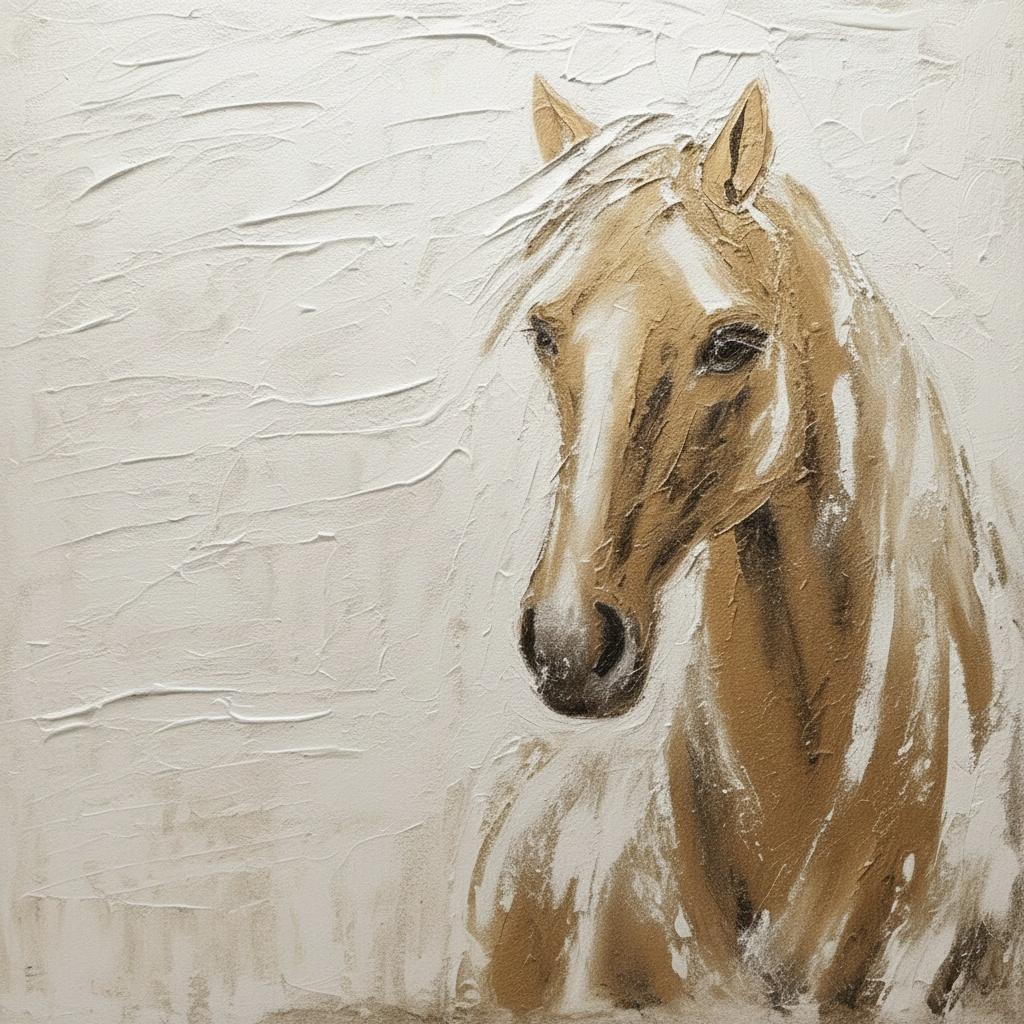 Ethereal Equine Presence In Sculptural Layers Of Ochre And Timeless Cream — David Moreau