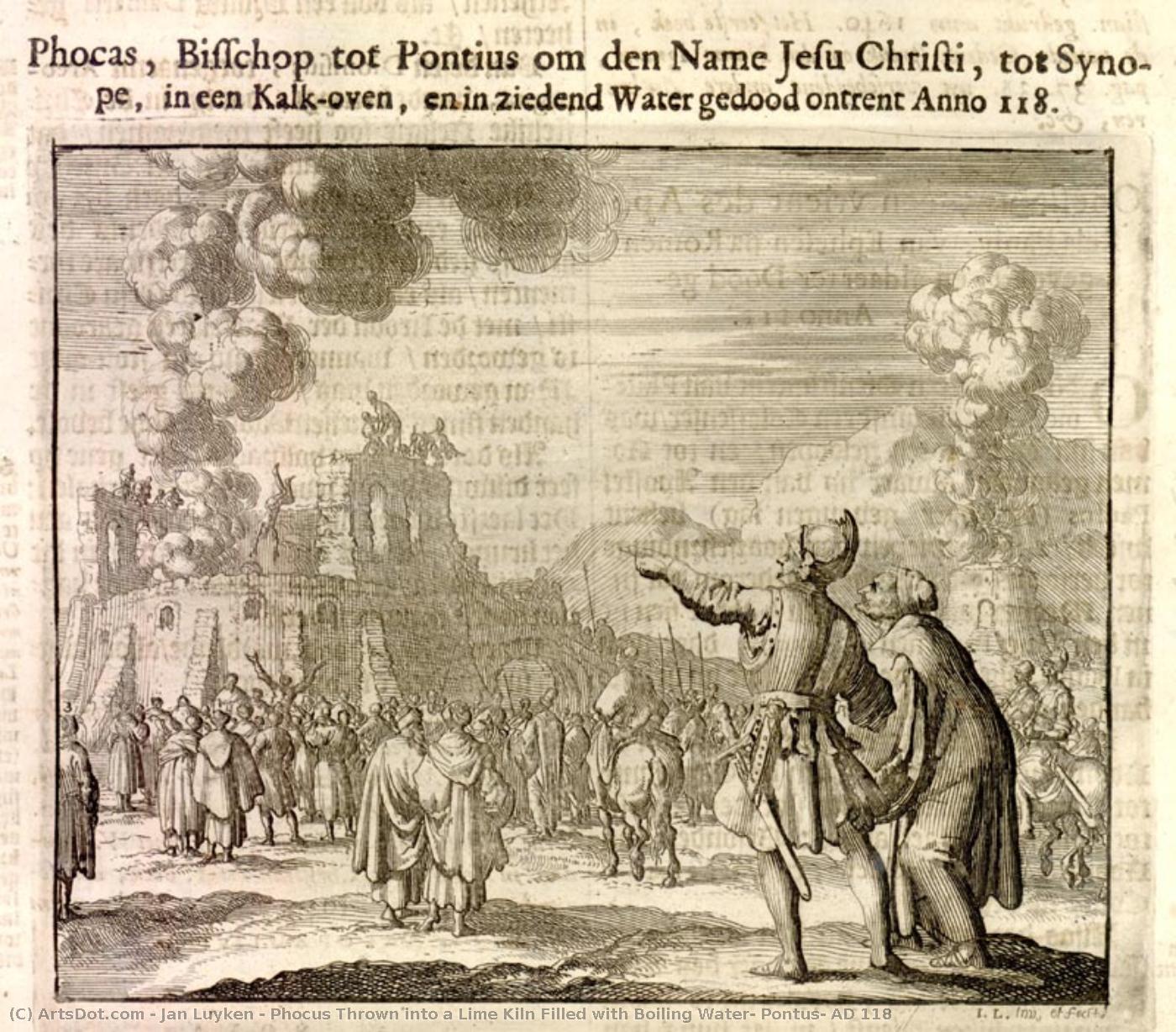 Phocus Thrown Into A Lime Kiln Filled With Boiling Water, Pontus, Ad 118 — Johannes Luiken