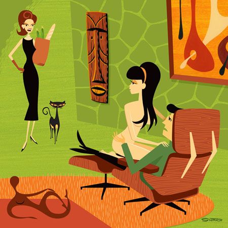 While The Cats Away — Josh Agle (shag)