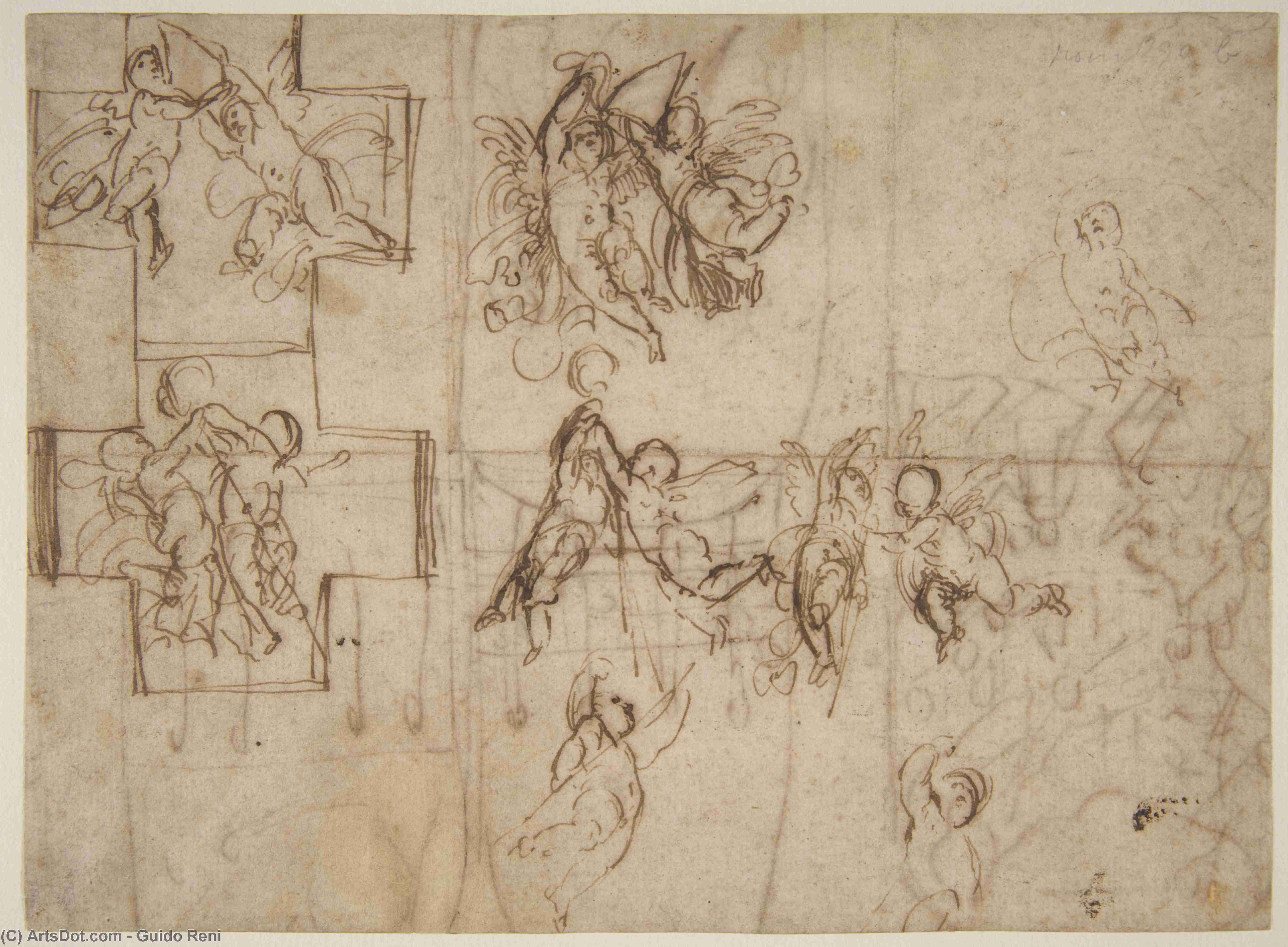 Studies Of Flying Putti — Reni Guido (le Guide)
